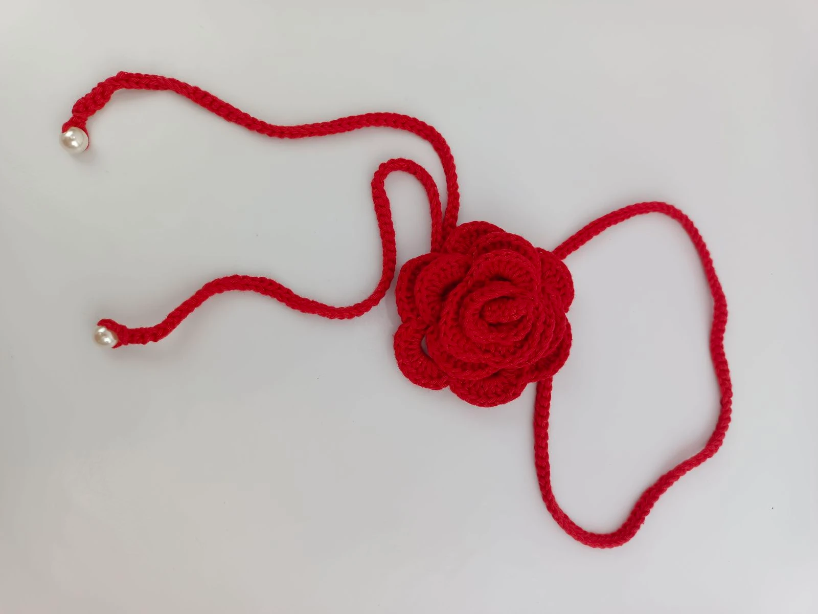 Colar gargantilha ajustável com flor de crochê – photo 4